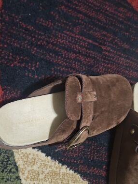 American Eagle Outfitters Brown Suede Mule Clogs